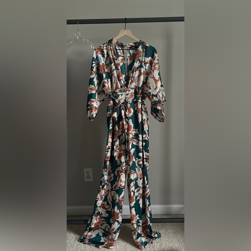 Lulu’s floral floor length jumpsuit